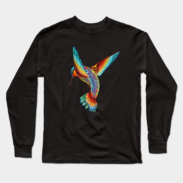 Tribal Humming Bird Long Sleeve T-Shirt by Freakquencys